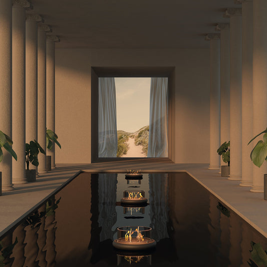 glammfire flut floating burner product exterior view