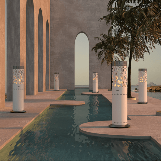 glammfire selene tile gas heater product exterior view