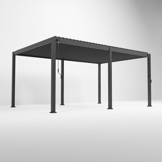 Nova - Titan Aluminium Pergola - 6m x 3m Rectangular - Grey
