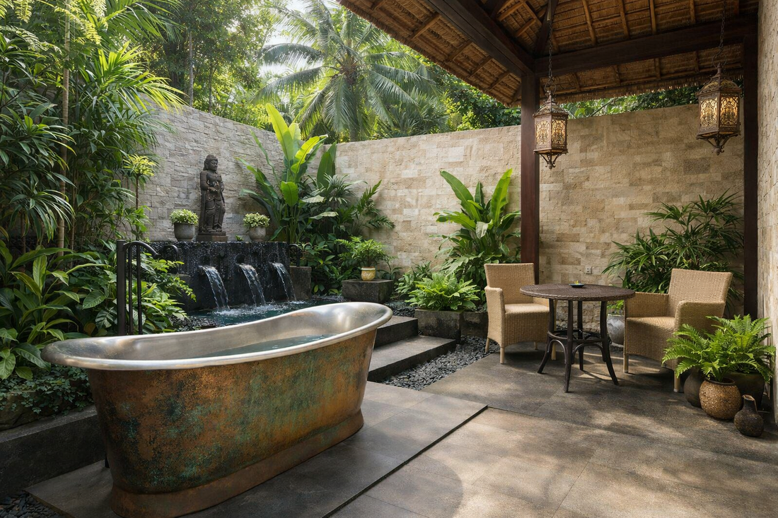 Copper Outdoor Bath Finishes: Patina, Polish and What to Expect