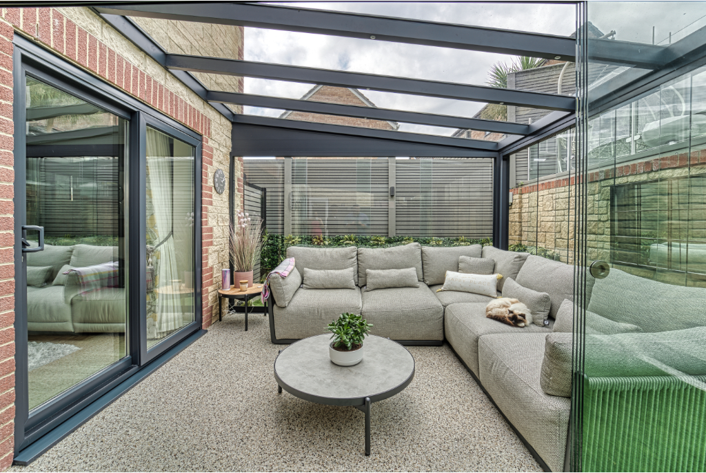 deponti pigato aluminium veranda product exterior view