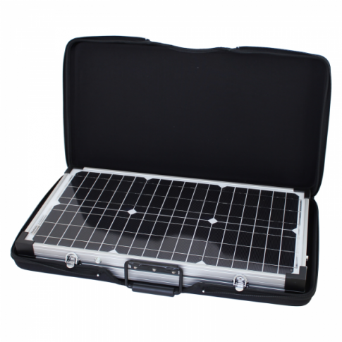 60w 12v folding solar charging kit for motorhome caravan boat or any other 12v system product exterior view — view 3
