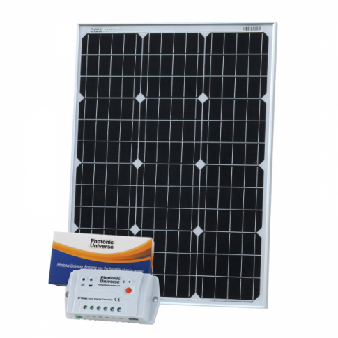 60W 12V solar charging kit with 10A controller and 5m cable product exterior view