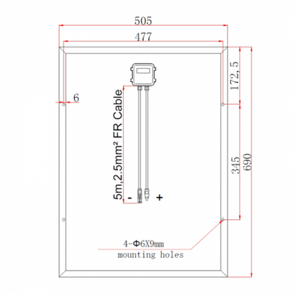 60w 12v solar charging kit with 10a controller and 5m cable product exterior view — view 5