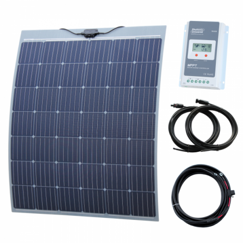 210W semi-flexible solar charging kit with Austrian textured fibreglass solar panel (with self-adhesive backing) product exte