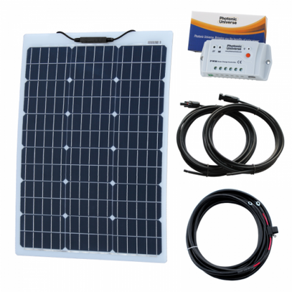 60W 12V Reinforced Semi-flexible solar charging kit product exterior view