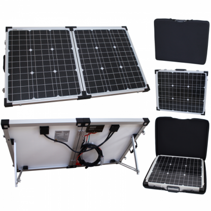 80W 12V folding solar charging kit for motorhome, caravan, boat or any other 12V system product exterior view