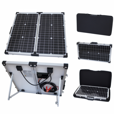 60W 12V folding solar charging kit for motorhome, caravan, boat or any other 12V system product exterior view