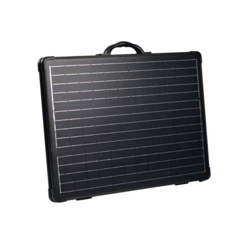 80W 12V lightweight folding solar charging kit with MPPT controller product exterior view
