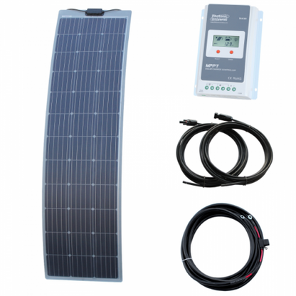 170W narrow semi-flexible solar charging kit with Austrian textured fibreglass solar panel product exterior view
