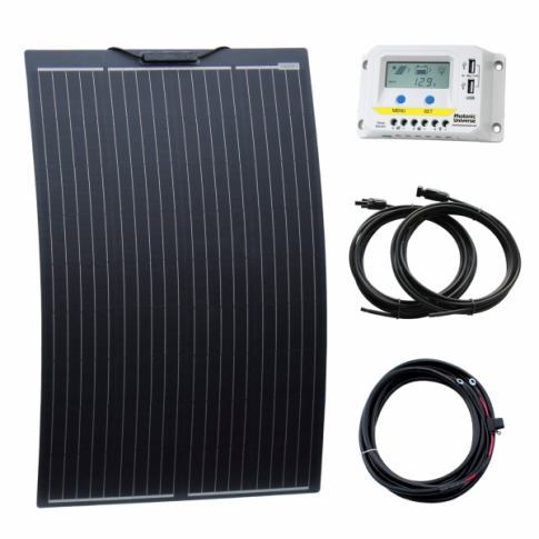120W 12V semi-flexible solar charging kit product exterior view
