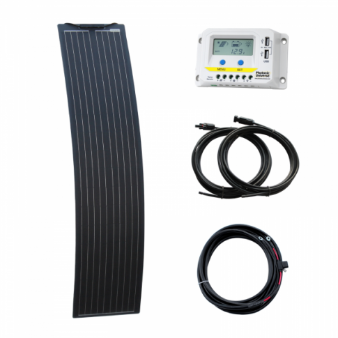 100W 12V Ultra-Narrow Semi-flexible solar charging kit product exterior view