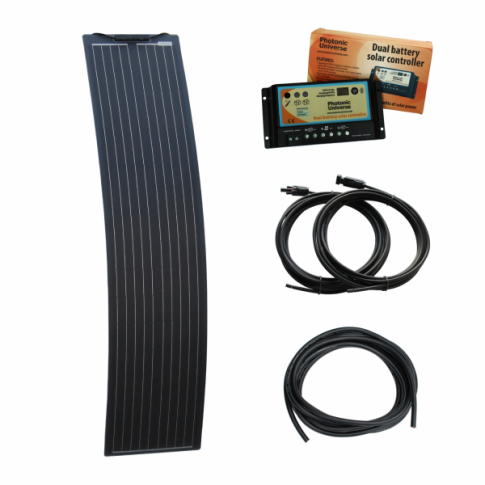 100W 12V ultra-narrow semi-flexible dual battery solar charging kit product exterior view