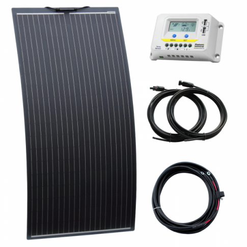 160W 12V Semi-flexible solar charging kit product exterior view