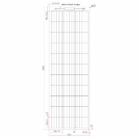150w 12v narrow semi flexible solar charging kit product exterior view — view 5