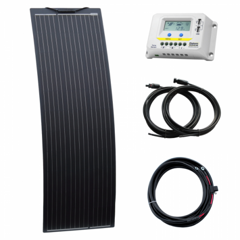 150W 12V narrow Semi-flexible solar charging kit product exterior view