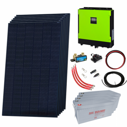 Premium 2.3kW Grid Tied Solar Power Kit with LG Solar Panels, 5.5kW Hybrid Inverter and 9.6kWh Battery Bank product exterior