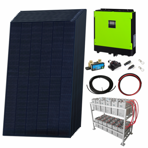 Premium 3.8kW Grid Tied Solar Power Kit with LG Solar Panels, 5.5kW Hybrid Inverter and 24kWh Battery Bank product exterior v