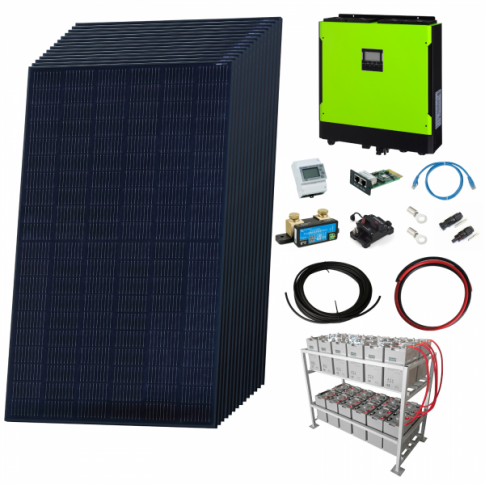 Premium 5.3kW Grid Tied Self Consumption Solar Power Kit with LG Solar Panels, 5.5kW Hybrid Inverter and 24kWh Battery Bank p