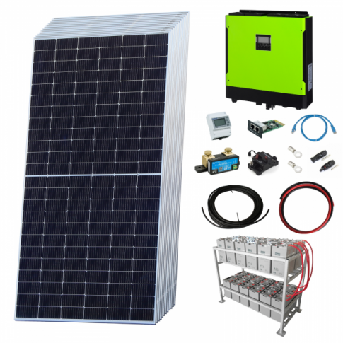 Premium 6.5kW Grid Tied Self Consumption Solar Power Kit with Sharp Solar Panels, 5.5kW Hybrid Inverter and 24kWh Battery Ban