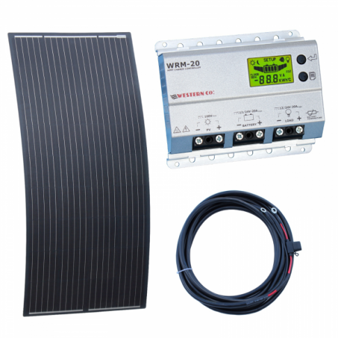 200W 12V / 24V Semi-Flexible Solar Charging Kit for Boats, Campervans and Motorhomes