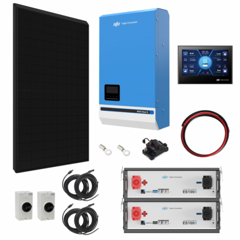 TBB Power 2.58kW 48V Complete Off-grid solar power system with 6 x 430W Sharp solar panels, 5kW TBB Power RIIOSUN hybrid inve
