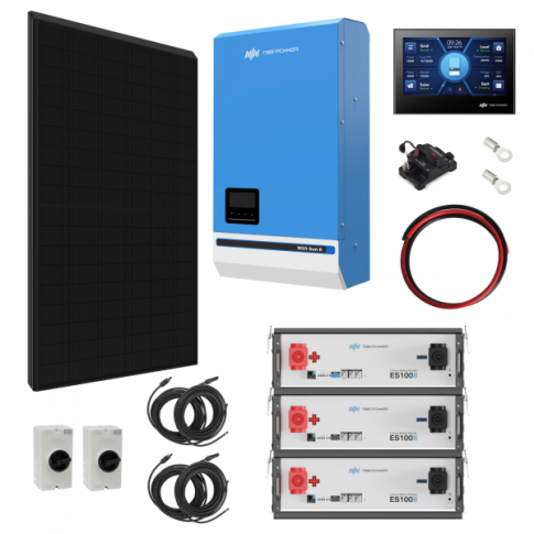 TBB Power 3.52kW 48V Complete Off-grid solar power system with 8 x 430W Sharp solar panels, 5kW TBB Power RIIOSUN hybrid inve