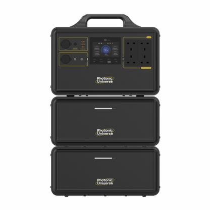 2400w 6720wh portable power station set with two expansion batteries product exterior view — view 2