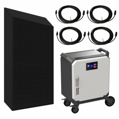 Complete 5kW off-grid power system with 5kWh high performance battery and 7kW solar power array