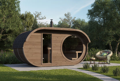agnes 240 pro 6 person outdoor sauna changing room product exterior view — view 2