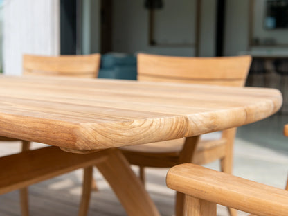 alexander rose sorrento rectangular teak wood 8 seater dining set 3 0m product exterior view — view 2