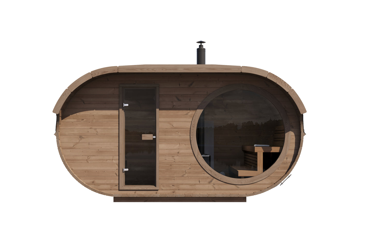 agnes 240 pro 6 person outdoor sauna changing room product exterior view — view 5