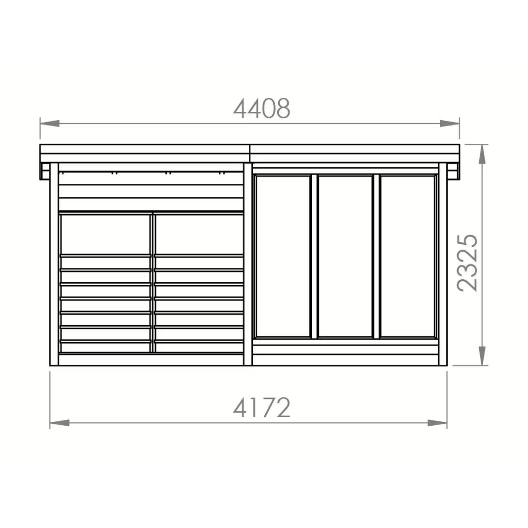 Fraser 210 Deluxe 2-4 Person Outdoor Sauna with Terrace