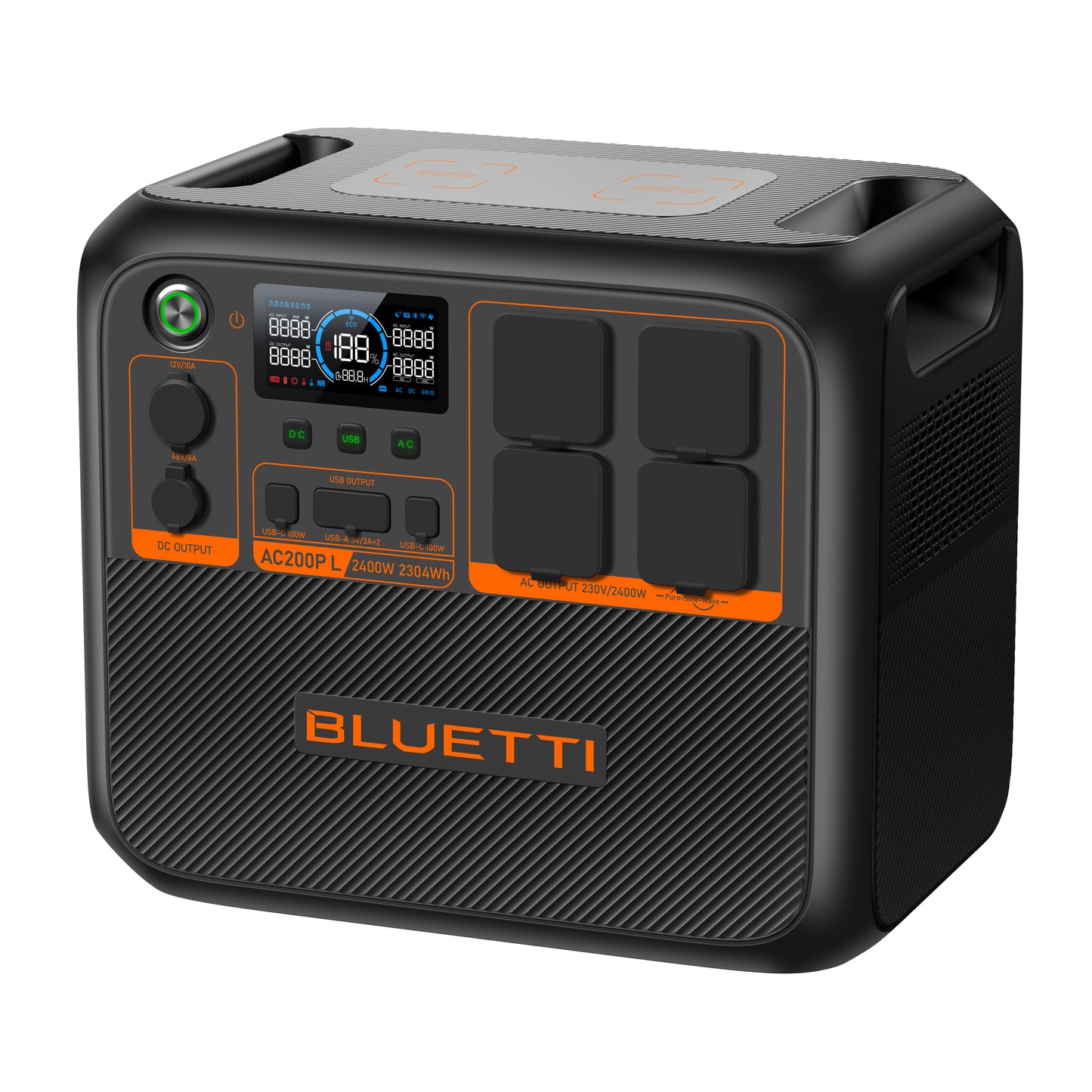 bluetti ac200pl portable power station 2304wh product exterior view — view 6