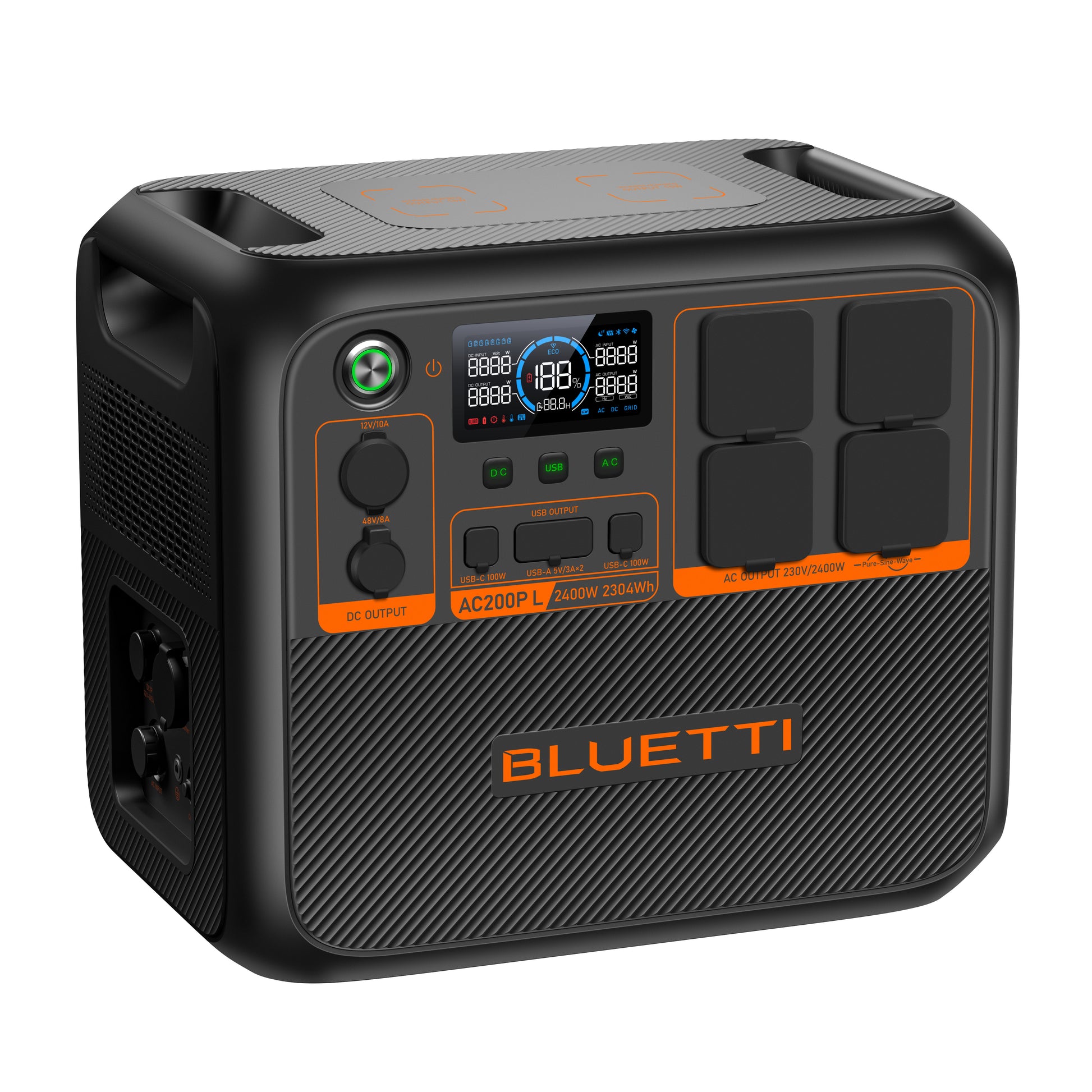 bluetti ac200pl portable power station 2304wh product exterior view — view 5