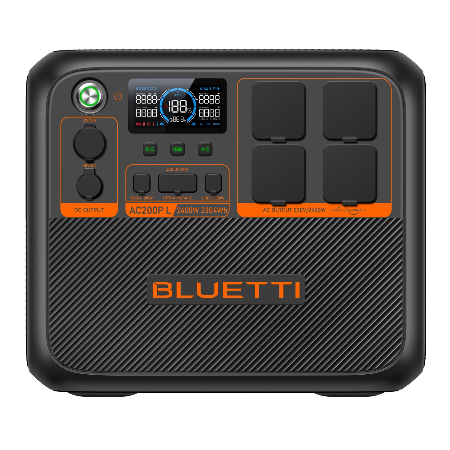bluetti ac200pl portable power station 2304wh product exterior view — view 9
