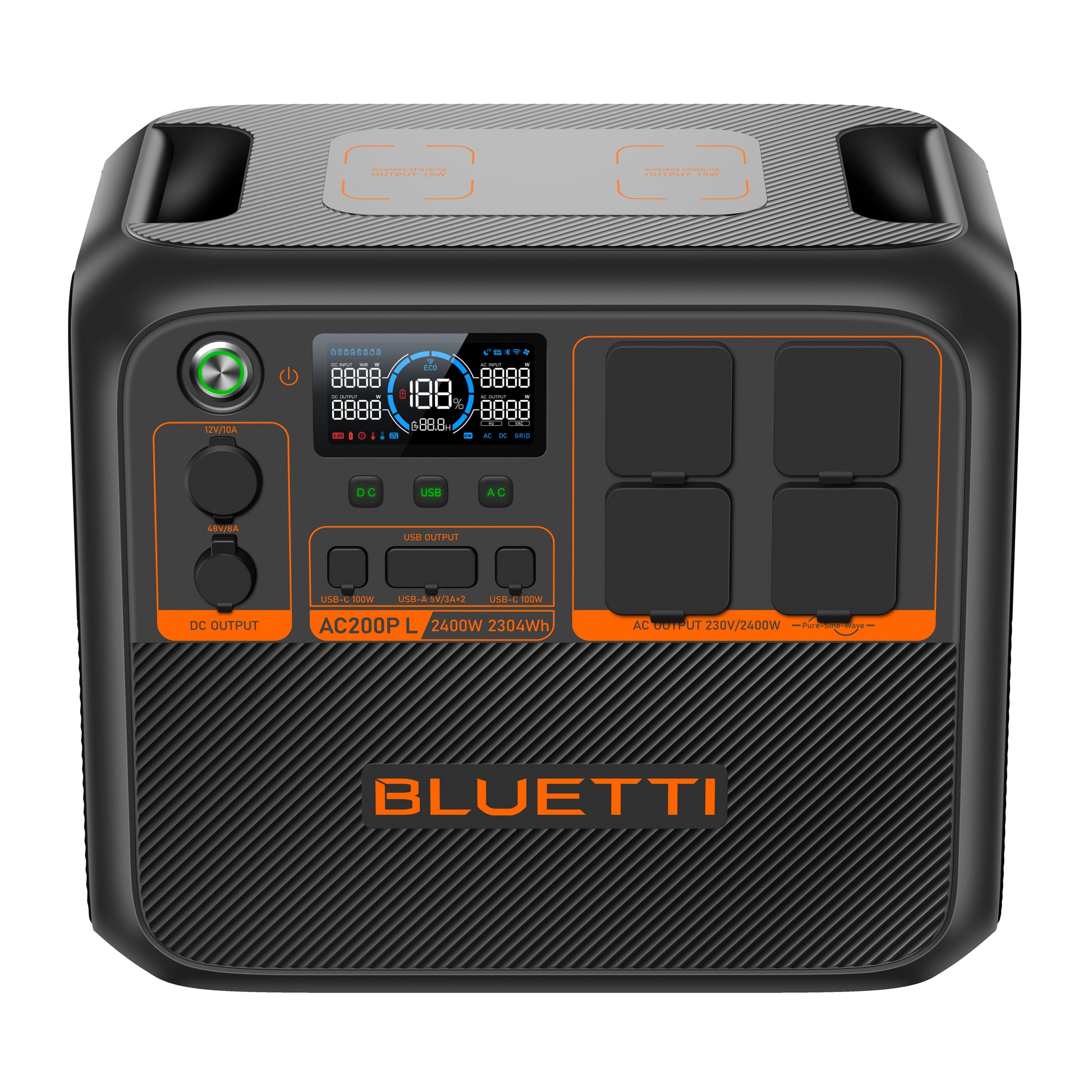 bluetti ac200pl portable power station 2304wh product exterior view — view 7