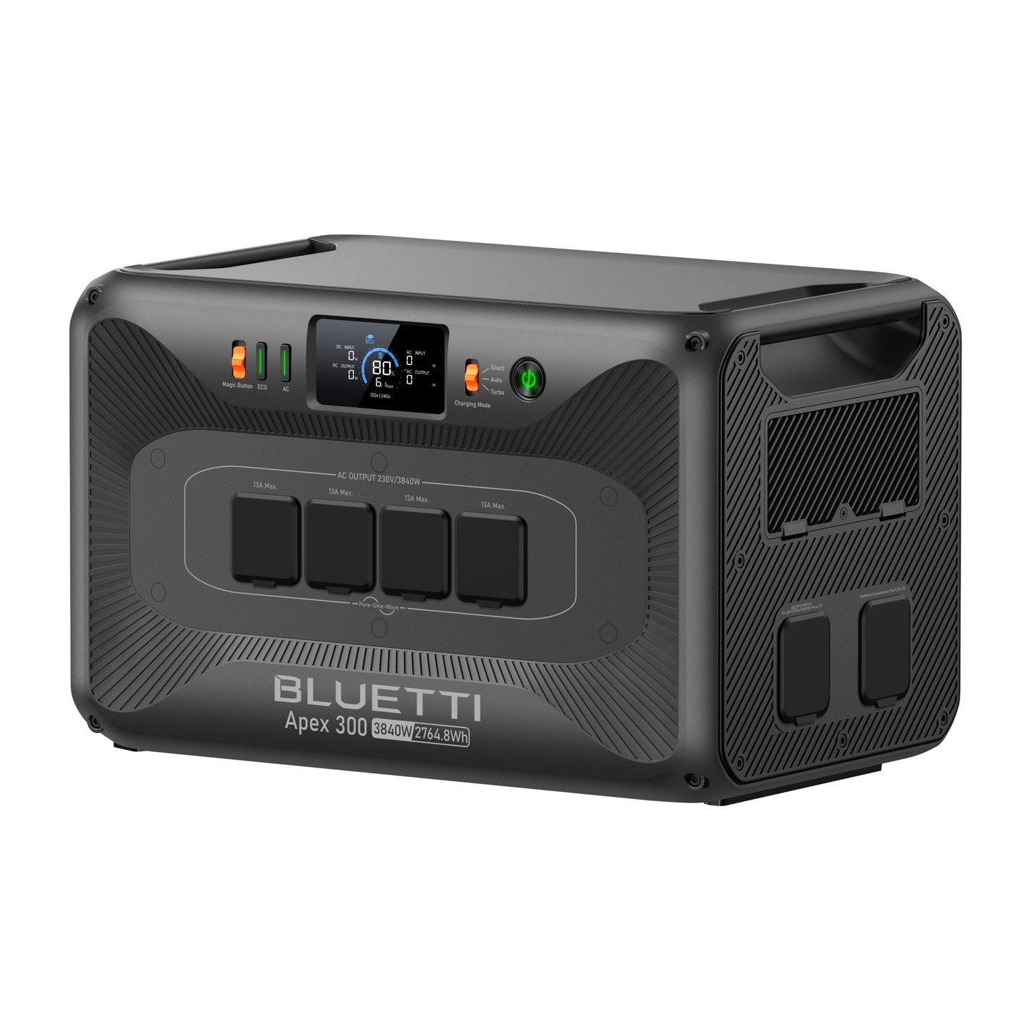 bluetti apex 300 versatile power station 2 764 8wh 3 840w product exterior view — view 3