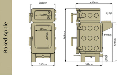 ekol applepie baked apple dimensions diagram