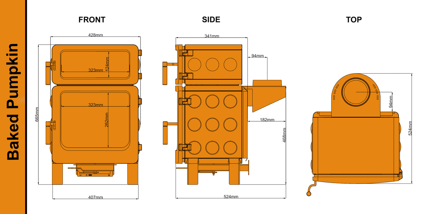 ekol pumpkin pie baked pumpkin dimensions diagram