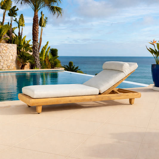 Alexander Rose Sorrento Teak Wood Adjustable Sunbed