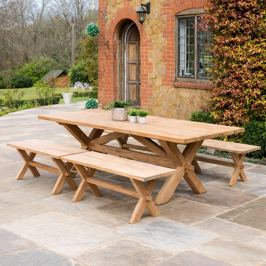 Alexander Rose Teak Plank Table Set 3.0m