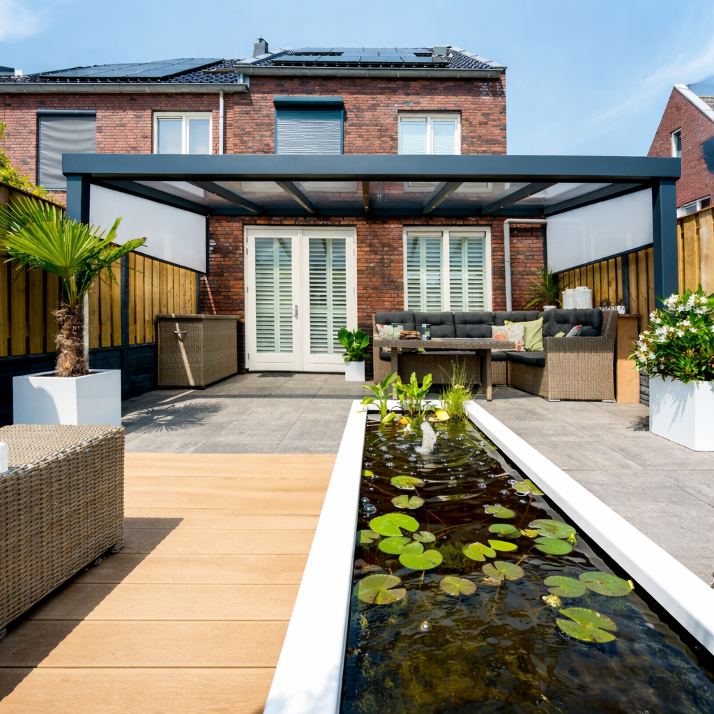 deponti giallo aluminium veranda product exterior view — view 2