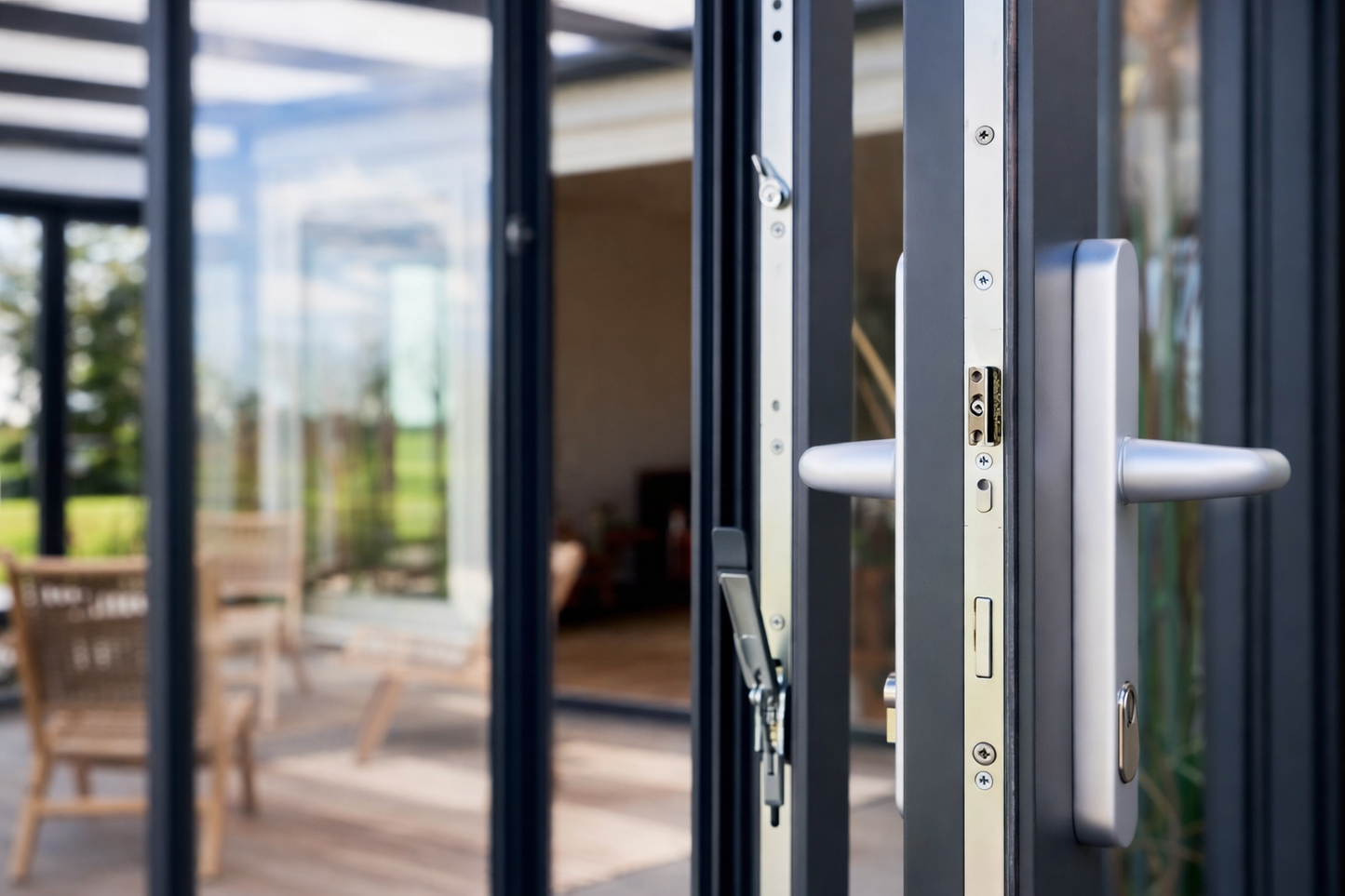 viewline slide and turn glass door system product exterior view — view 4
