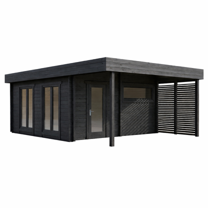Howe 460 Grande 2-4 Person Outdoor Sauna with Terrace, Studio & Changing Room product exterior view