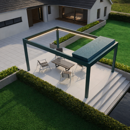 deponti pinela deluxe plus aluminium motorised pergola product exterior view — view 7
