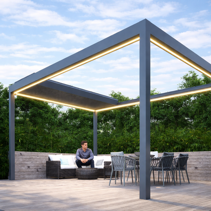 deponti pinela deluxe aluminium motorised pergola product exterior view
