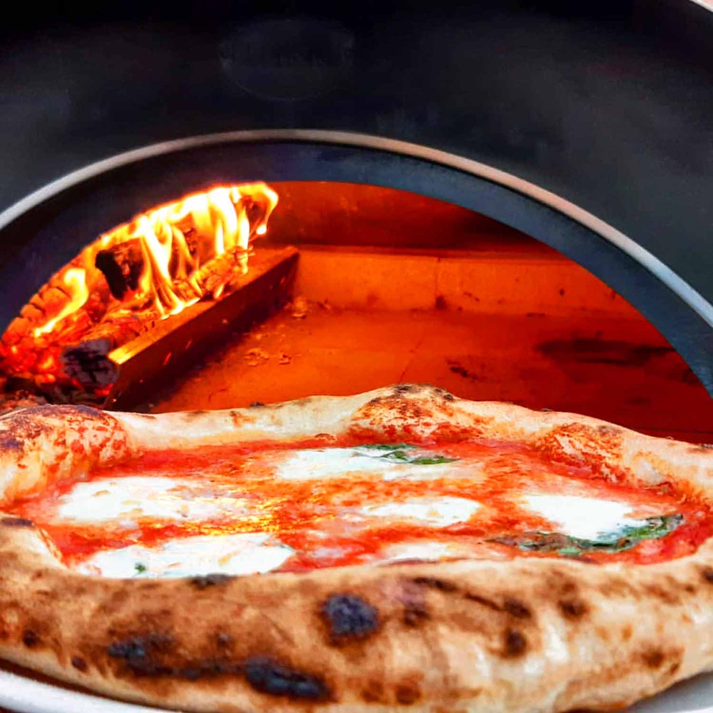 clementi original pulcinella wood fired pizza oven lifestyle exterior view — view 4