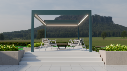 deponti pinela deluxe plus aluminium motorised pergola product exterior view — view 3