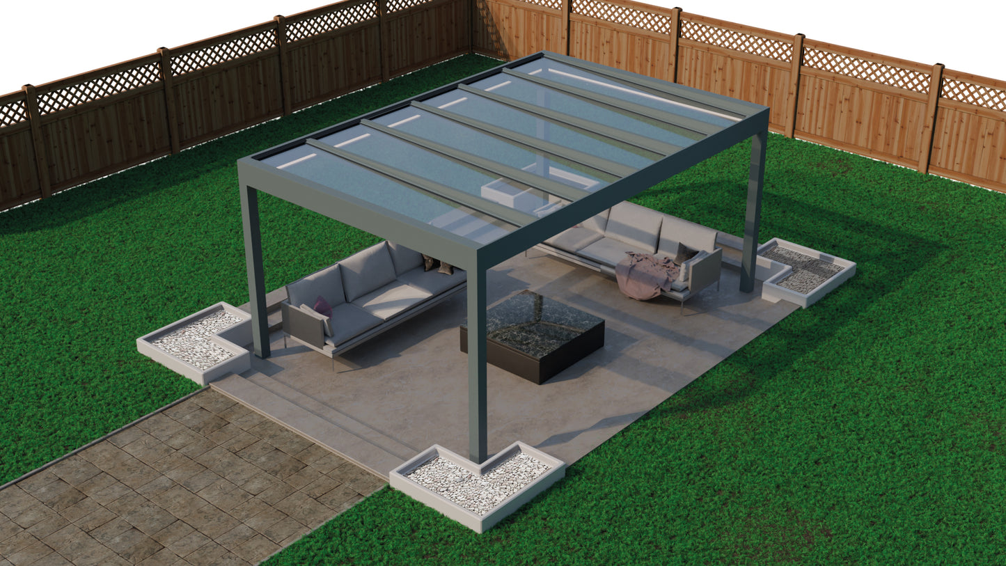 deponti pinela glass roofed aluminium pergola product exterior view — view 18
